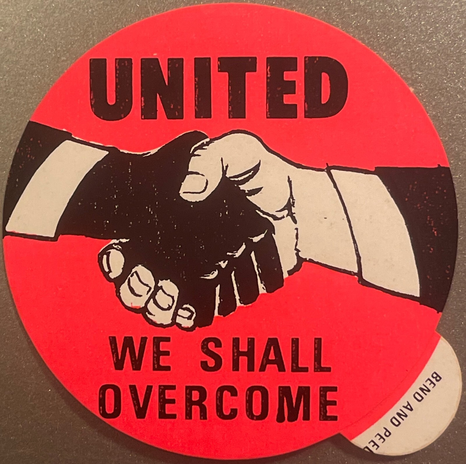 Vintage 1960s United We Shall Overcome Civil Rights Sticker MLK SNCC – CORE