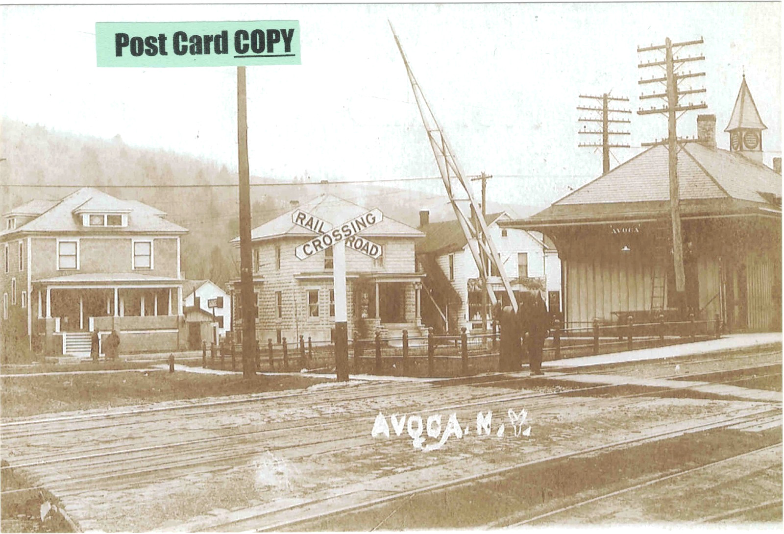 DL&W “Lackawanna” Railroad Depot (train station) at Avoca, Steuben Co., NY