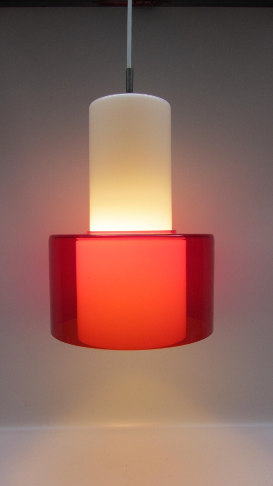 Peill & Putzler Model AH-54 Ceiling Light Pendant Double Glass ’70s Rare