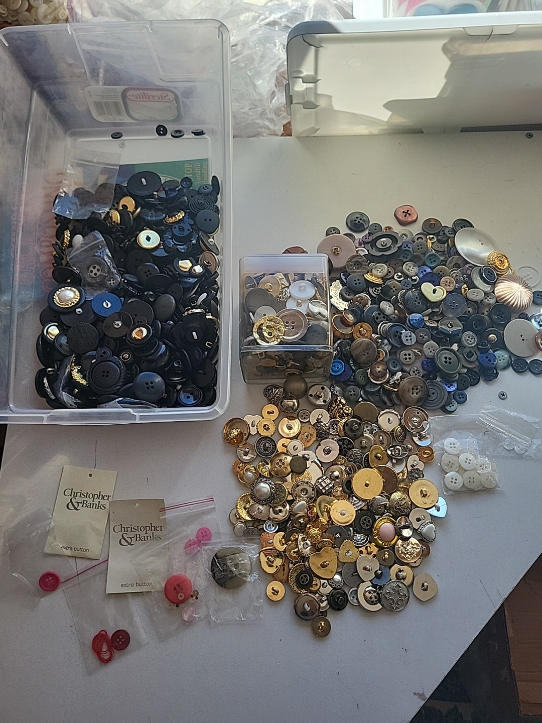 2.5 + Pounds Vintage Buttons Mostly Black, Silver, Gold Colors Free Shipping