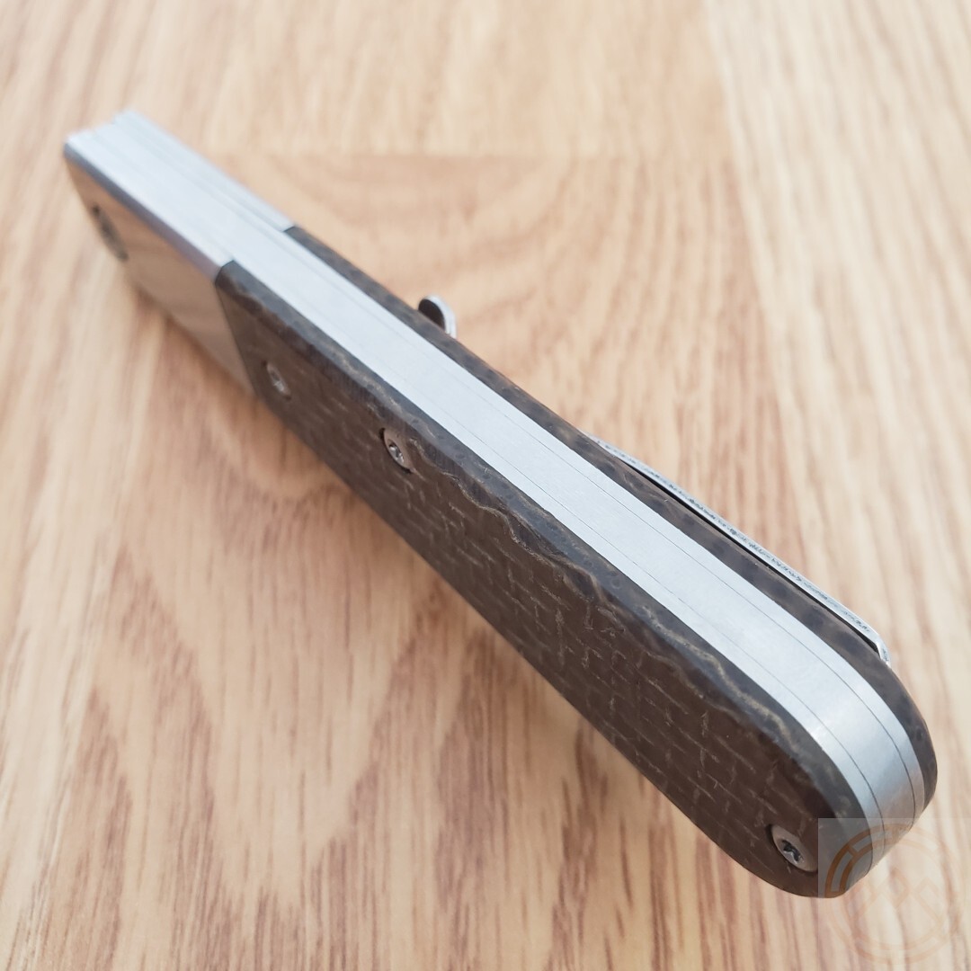 Queen Large Barlow Folding Knife Bohler M390 Steel Blade Brown Micarta Handle