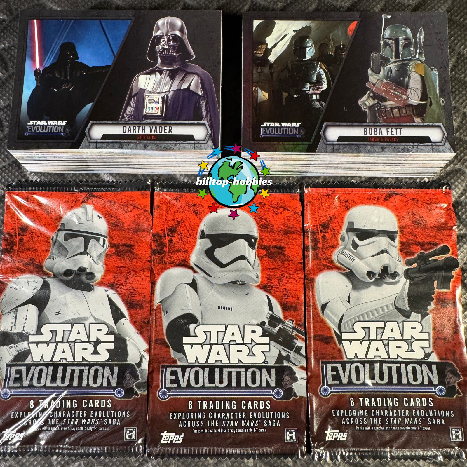 2016 TOPPS STAR WARS EVOLUTION COMPLETE TRADING CARD BASE SET OF 100 +3 WRAPPERS
