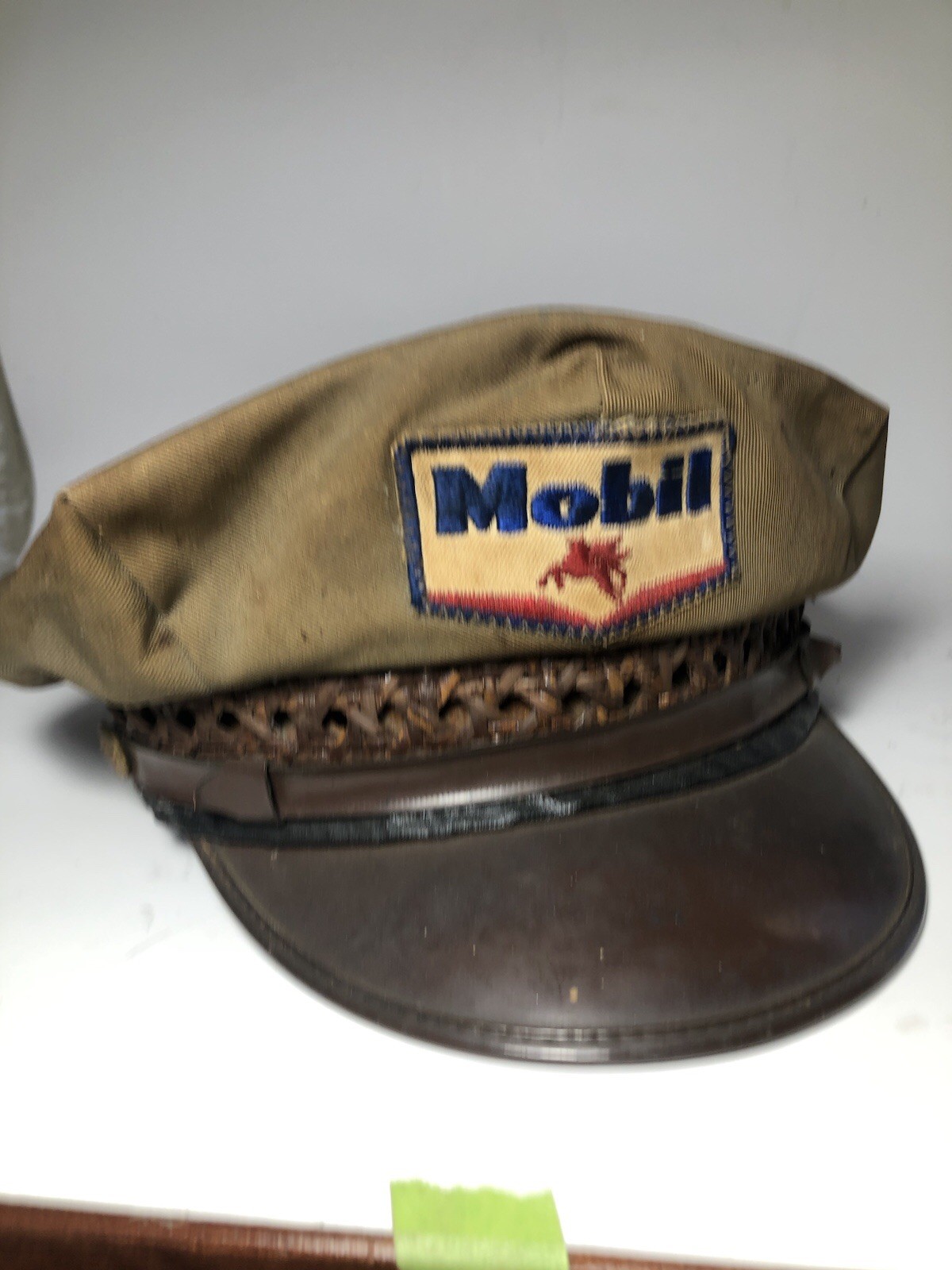 Rare VINTAGE 1940’s 50’s Mobilgas Gas Station Attendant Unitog Hat