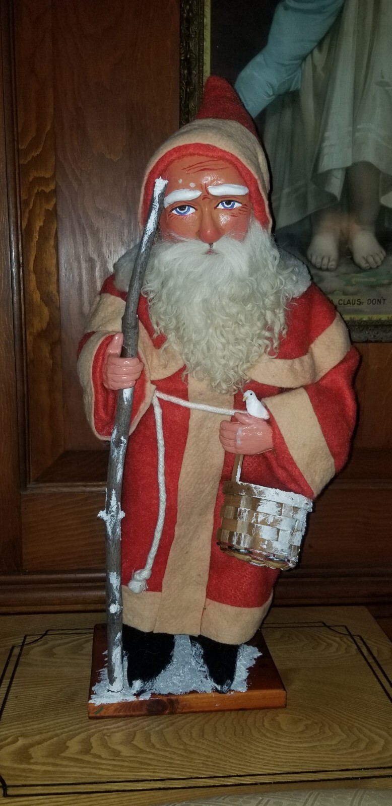 Maria Stolz Paper papier mache Santa Christmas candy container 2009 23″