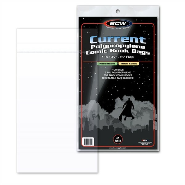 500 BCW RESEALABLE Current THICK Comic Book Acid Free Poly Bags archival sleeves