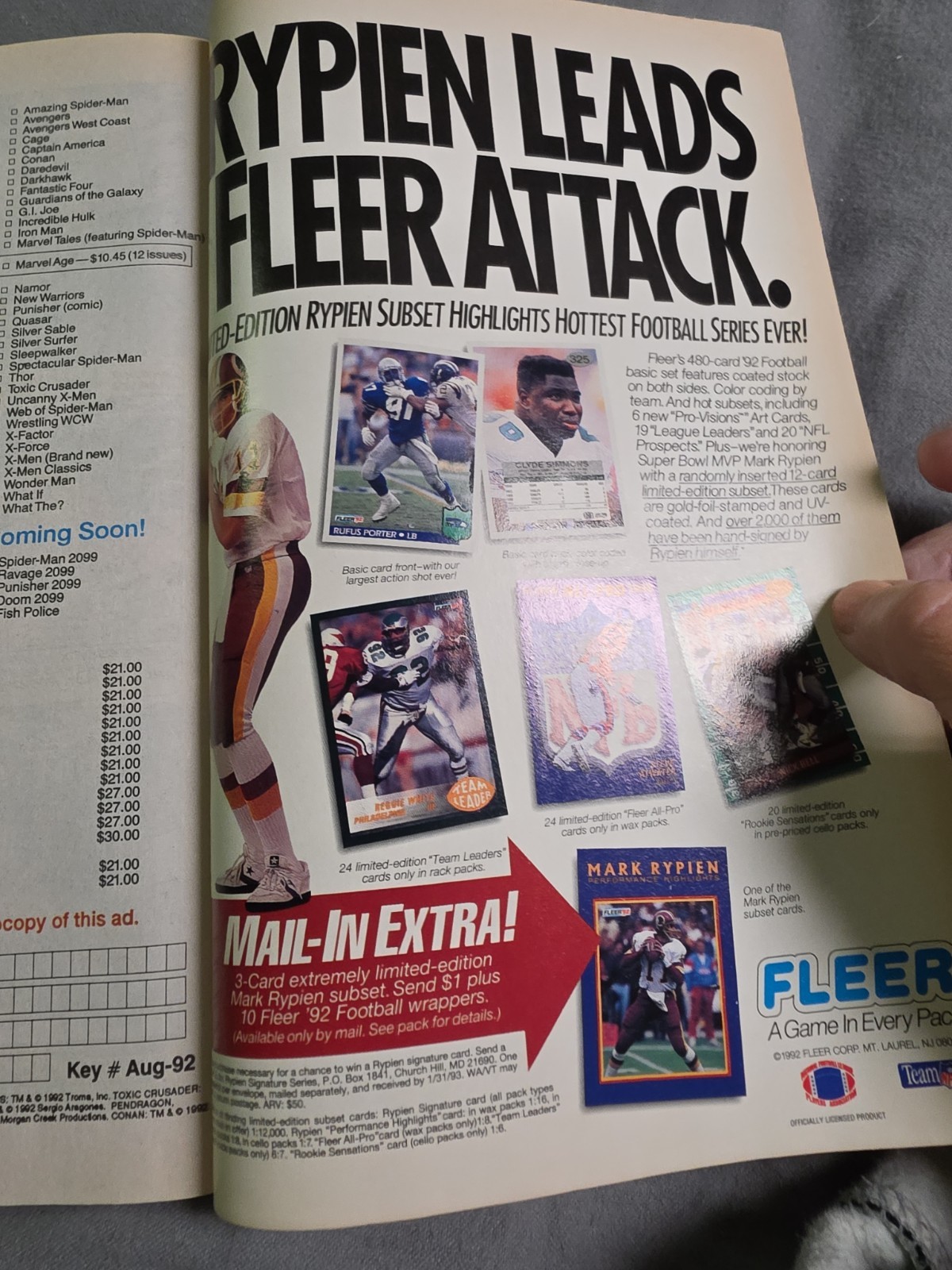 Marvel Super Heroes Comic Fall 1992 Sleeve J