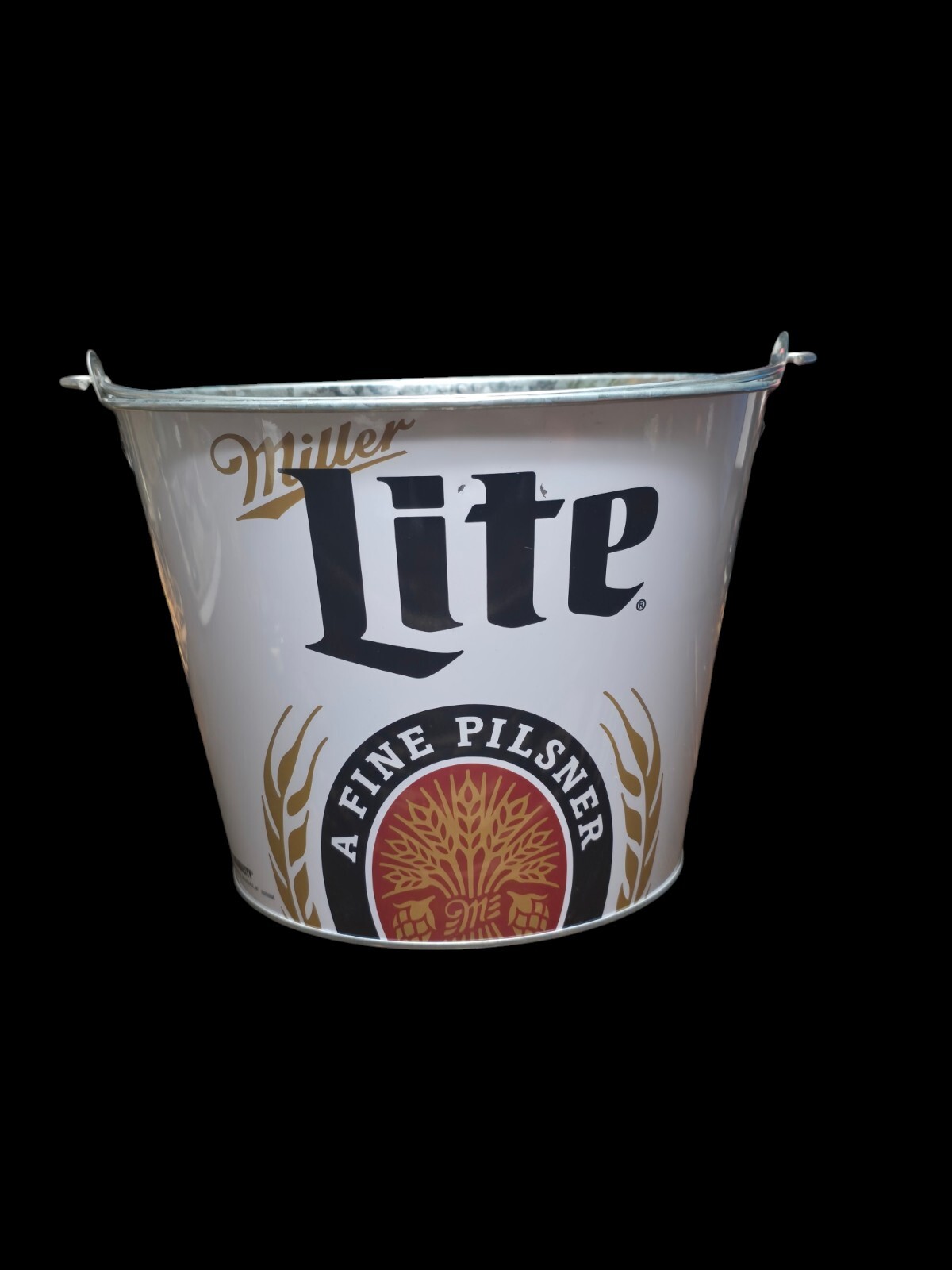 Miller Lite Brand Logo; 1.25 US Gallons “Beer Bucket” Galvanized Steel Pail