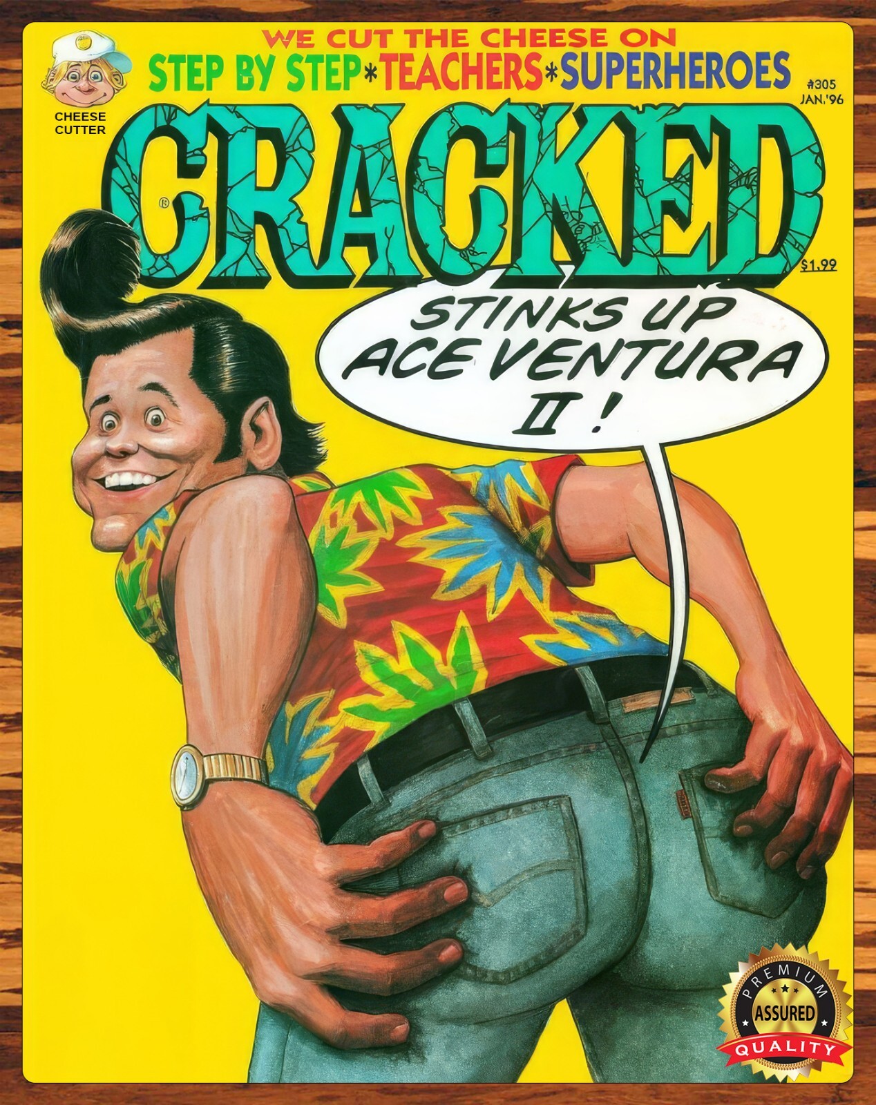 Cracked – Ace Ventura – January 1996 – HUMOR – Funny – Metal Sign 11 x 14