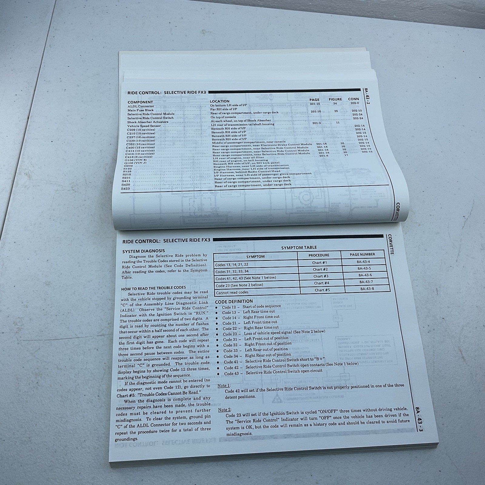 1990 Chevy Corvette Section 8A Electrical Diagnosis Service Manual Supplement