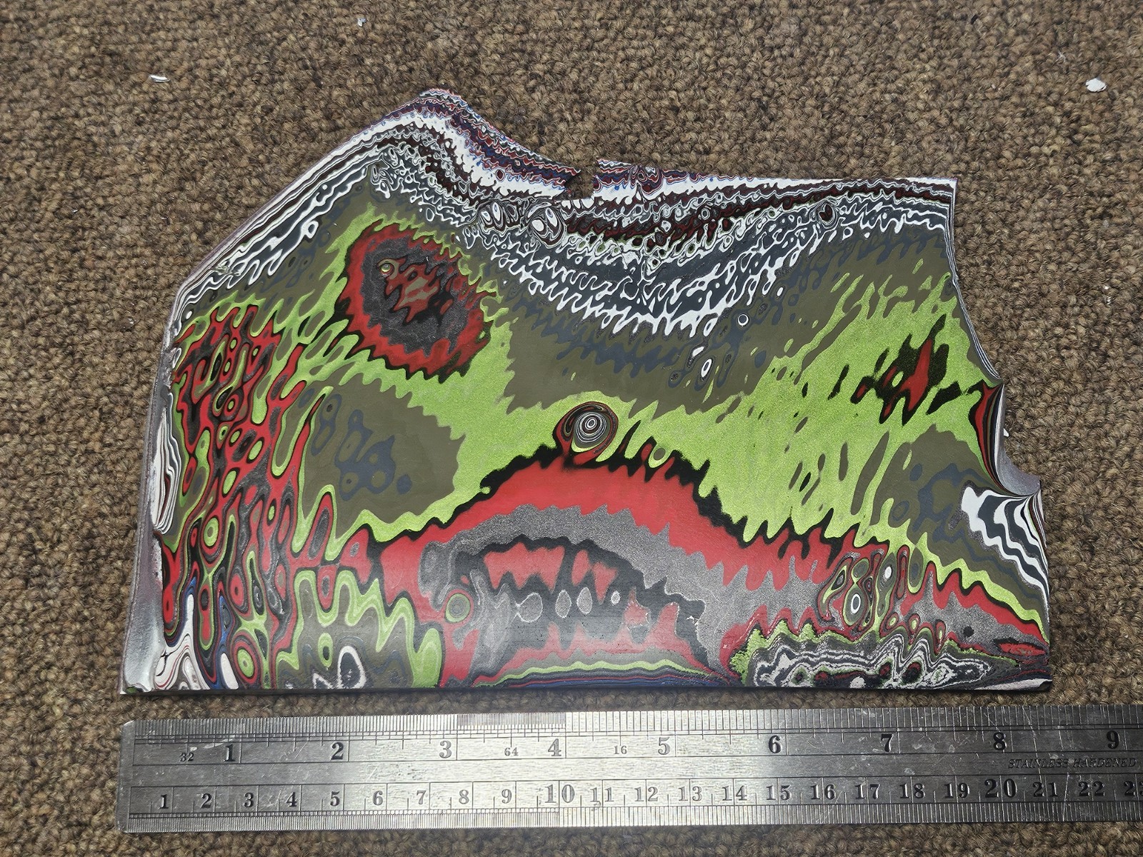 #18 – 241 Grams – Genuine For Jeepite / Fordite Slab – Great Color And Patterns