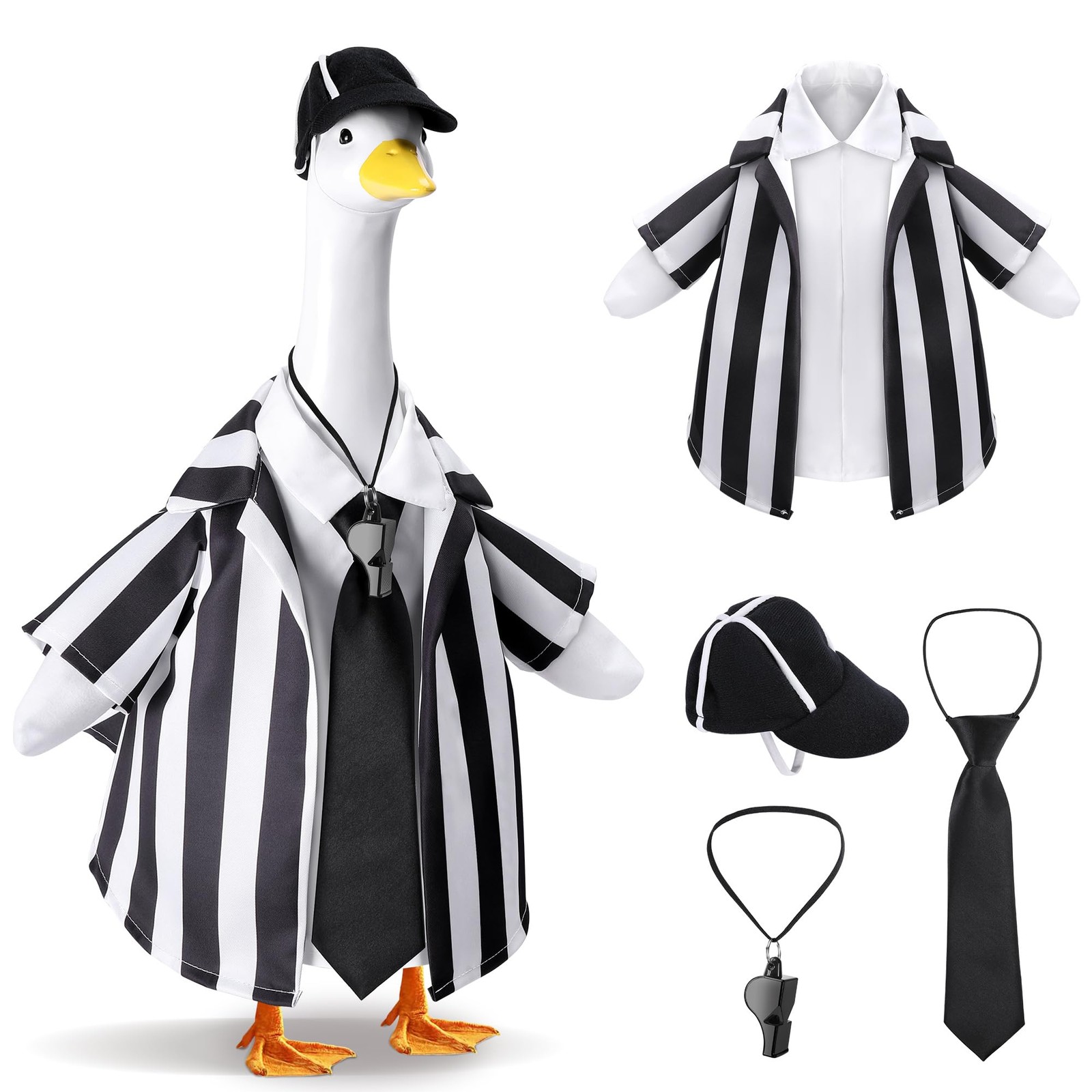 4 Pcs/Set Referee Porch Goose Outfits, Lawn Goose Statue Referees Costume, Gard