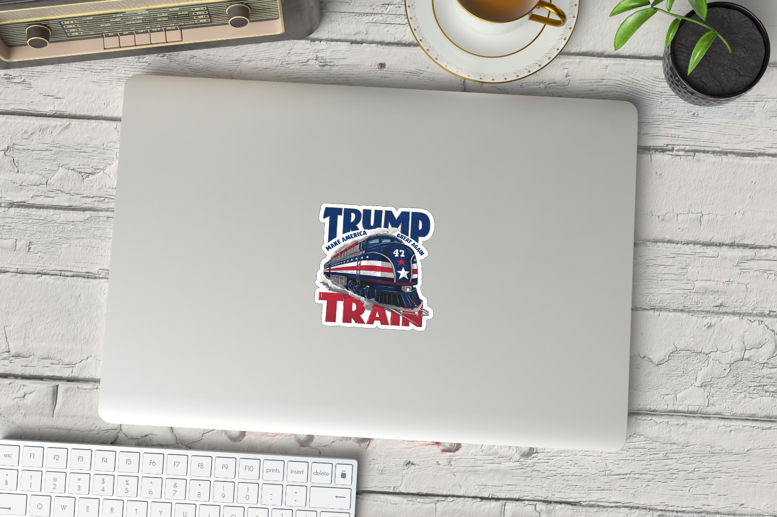NEW – TRUMP TRAIN 2024 “Make US Great AGAIN” Glossy Vinyl Sticker 3×3.5 INCHES