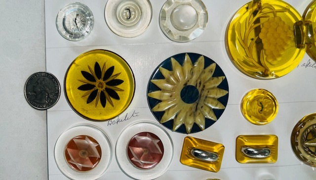 Vintage MCM Bakelite & Plastic Buttons & Clasp Collection