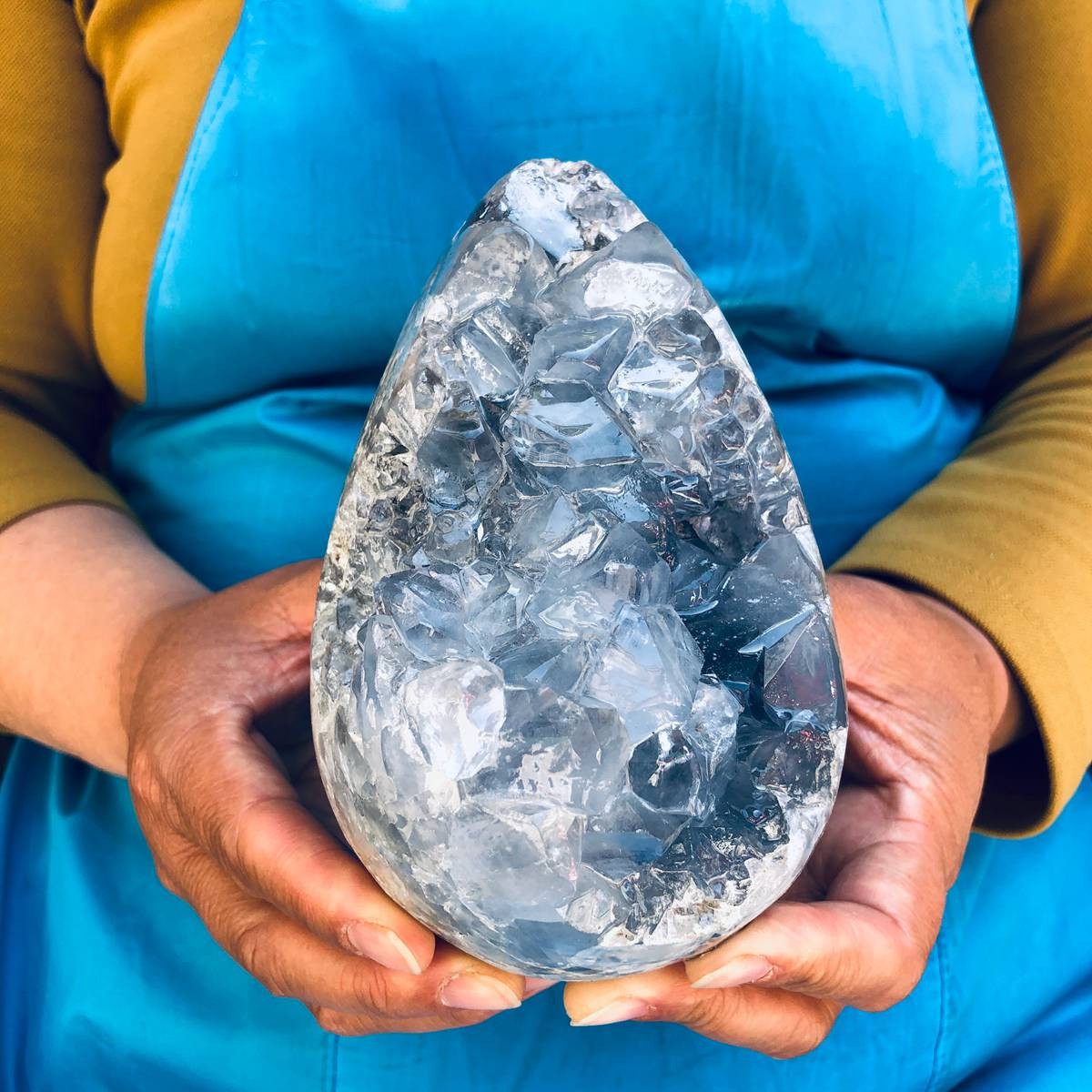 2110g Top natural blue crystal cave quartz cave mineral specimens Healing 4482