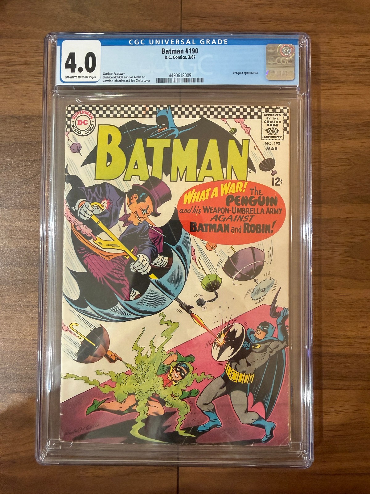 BATMAN #190 CGC 4.0 – SILVER AGE Carmine Infantino Penguin Iconic Cover DC 1967