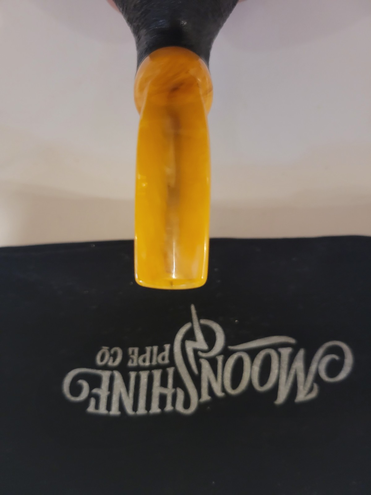 Moonshine Wire Rusticated w/ Amber Stem Cannonball Briarworks Tobacco Pipe