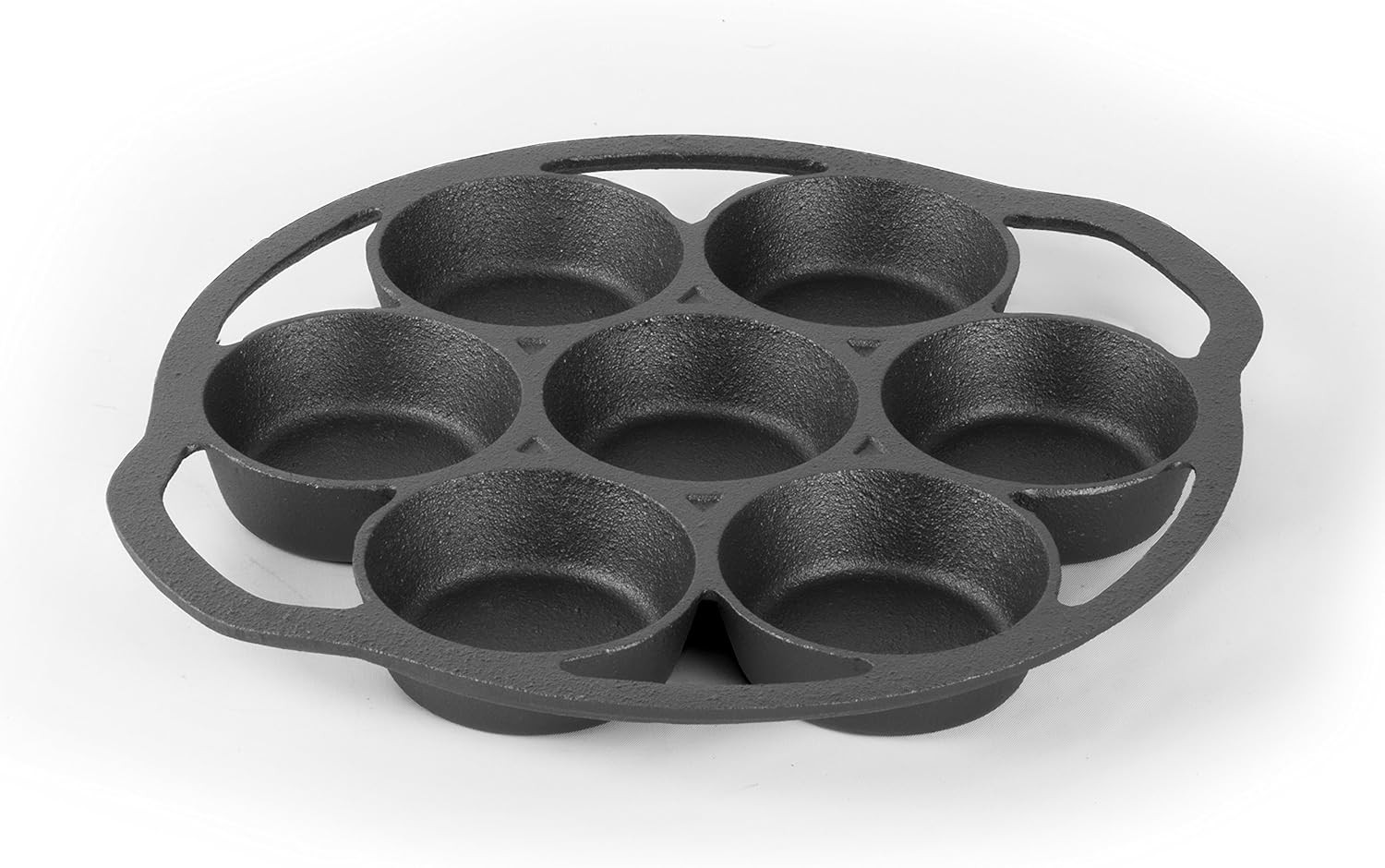 Biscuit Pan, Pre-Seasoned Cast Iron, Seven 3.5” Diameter Sections for Muffins &
