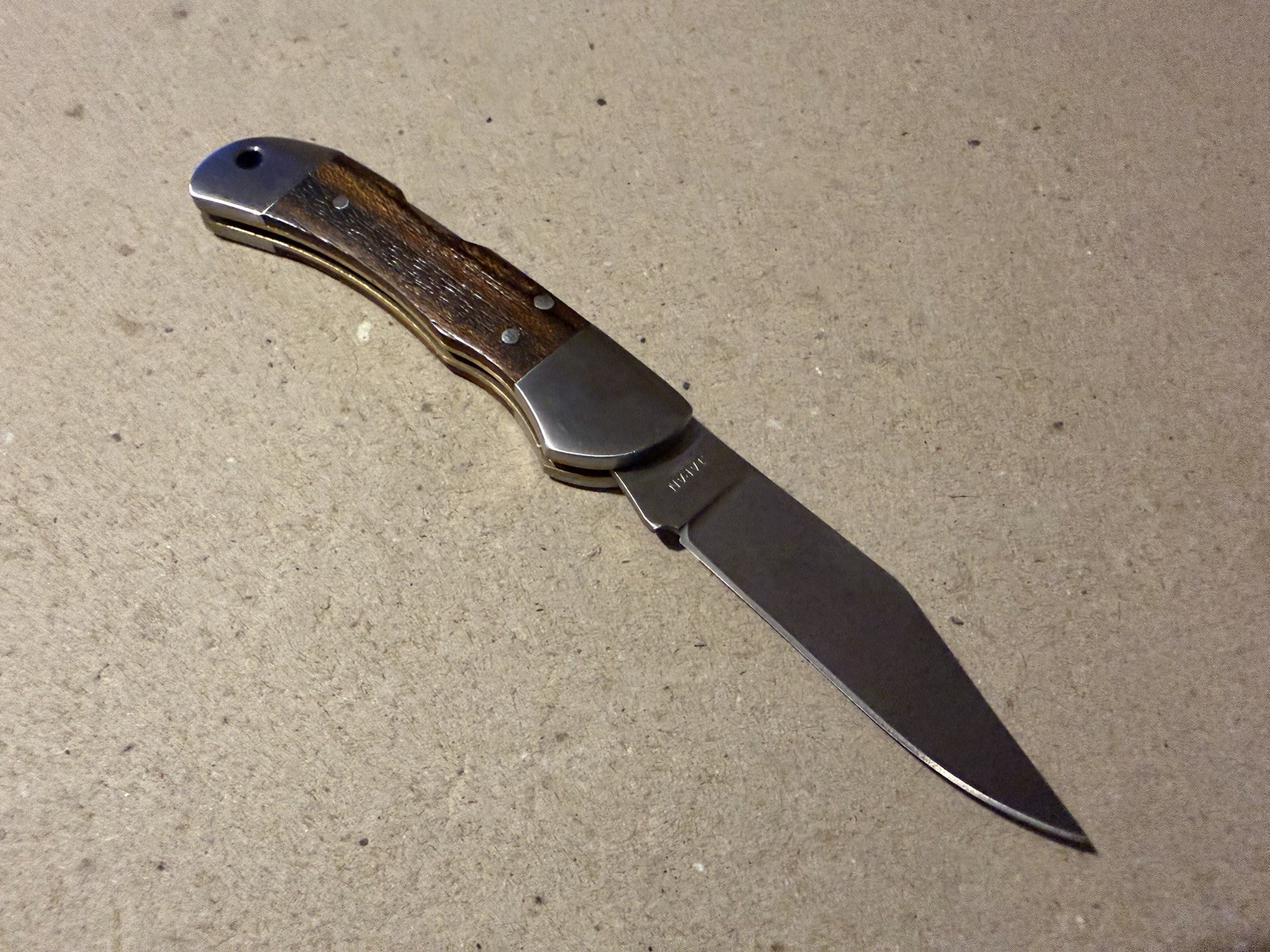 Gerber Legacy Knife Small 7545 LockBack Japan Wood VTG Vintage Lanyard Hole