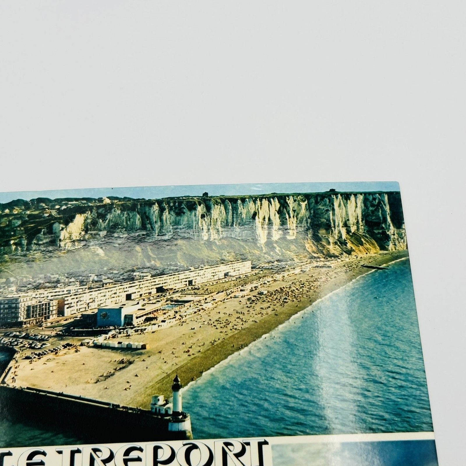 Le Treport Printed Lithograph Postcard Color 5.5 X 3.5 In France Beach Ocean
