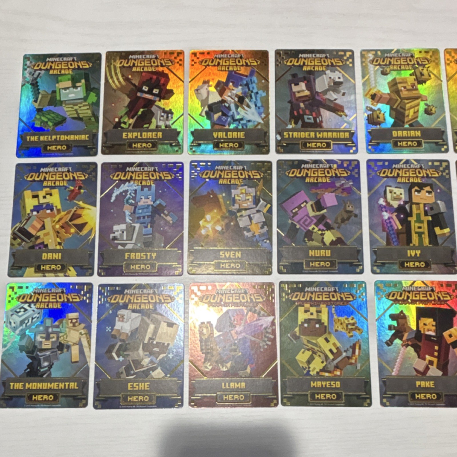 Minecraft Dungeons Arcade ALL HERO FOIL Cards Includes #144 CHICKEN JOCKEY GOLD
