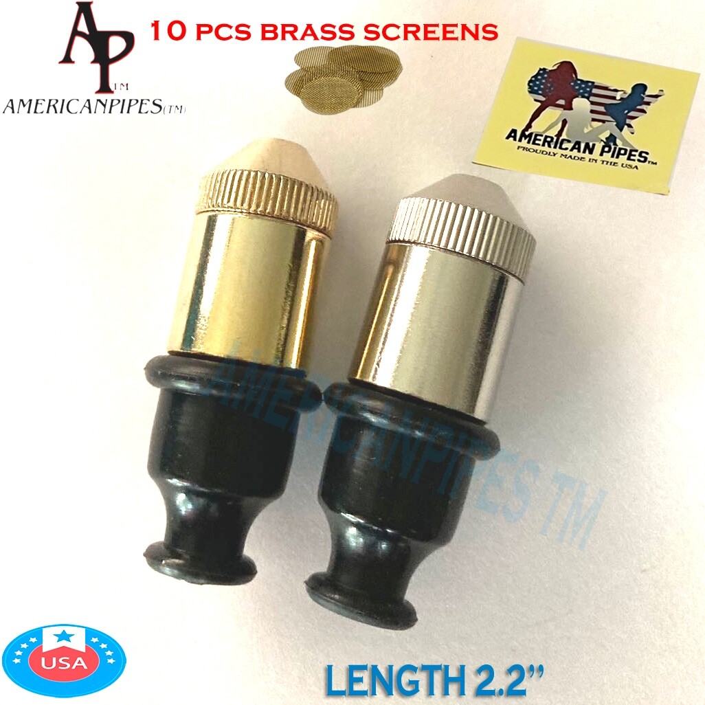Americanpipes™️ 2 PCS 2.2″ Bullet Sneak a Toke Tobacco Pipe w 10 brass screens