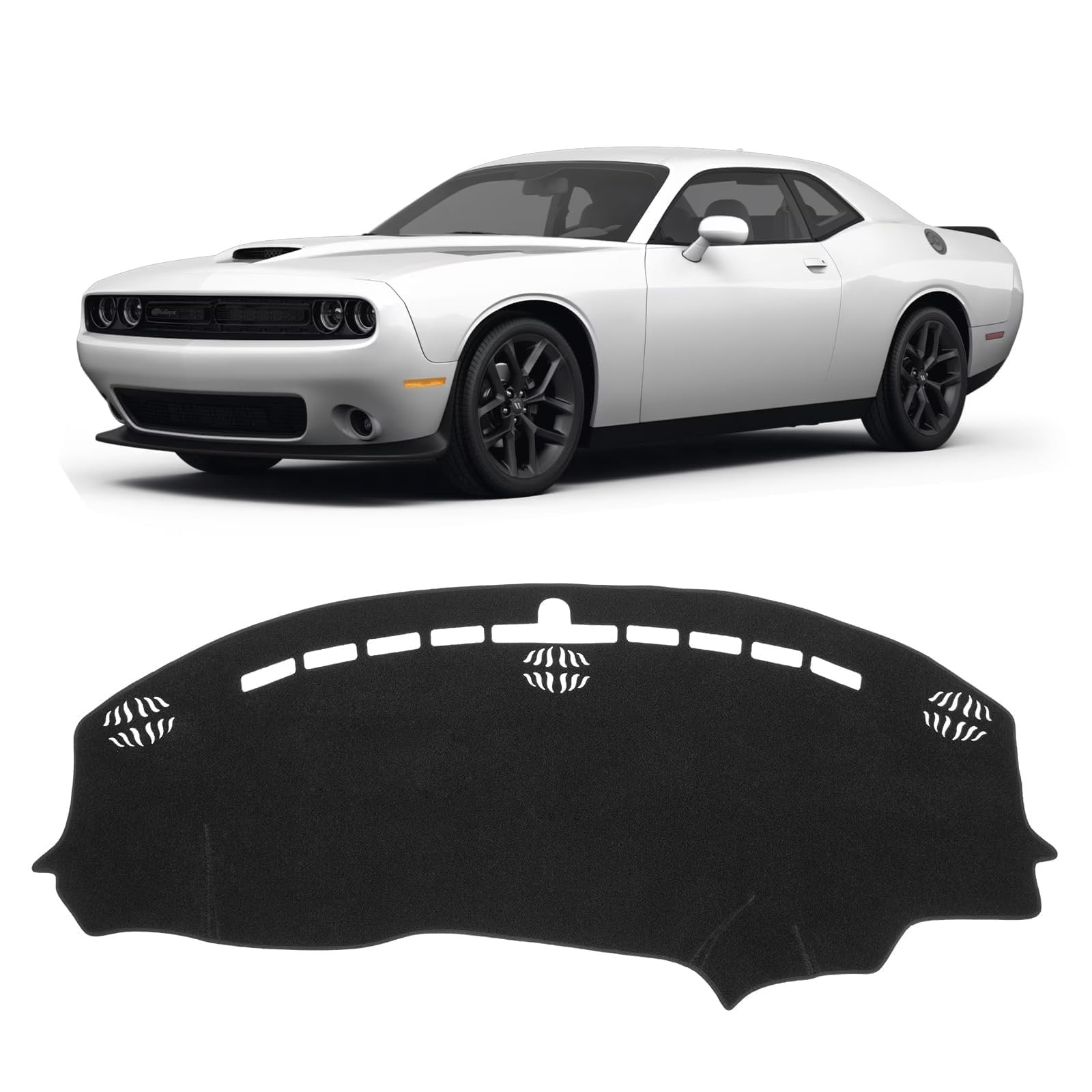 KUST Black Dash Cover for Dodge 59.45”×24.41”(Dodge Challenger 15-24）