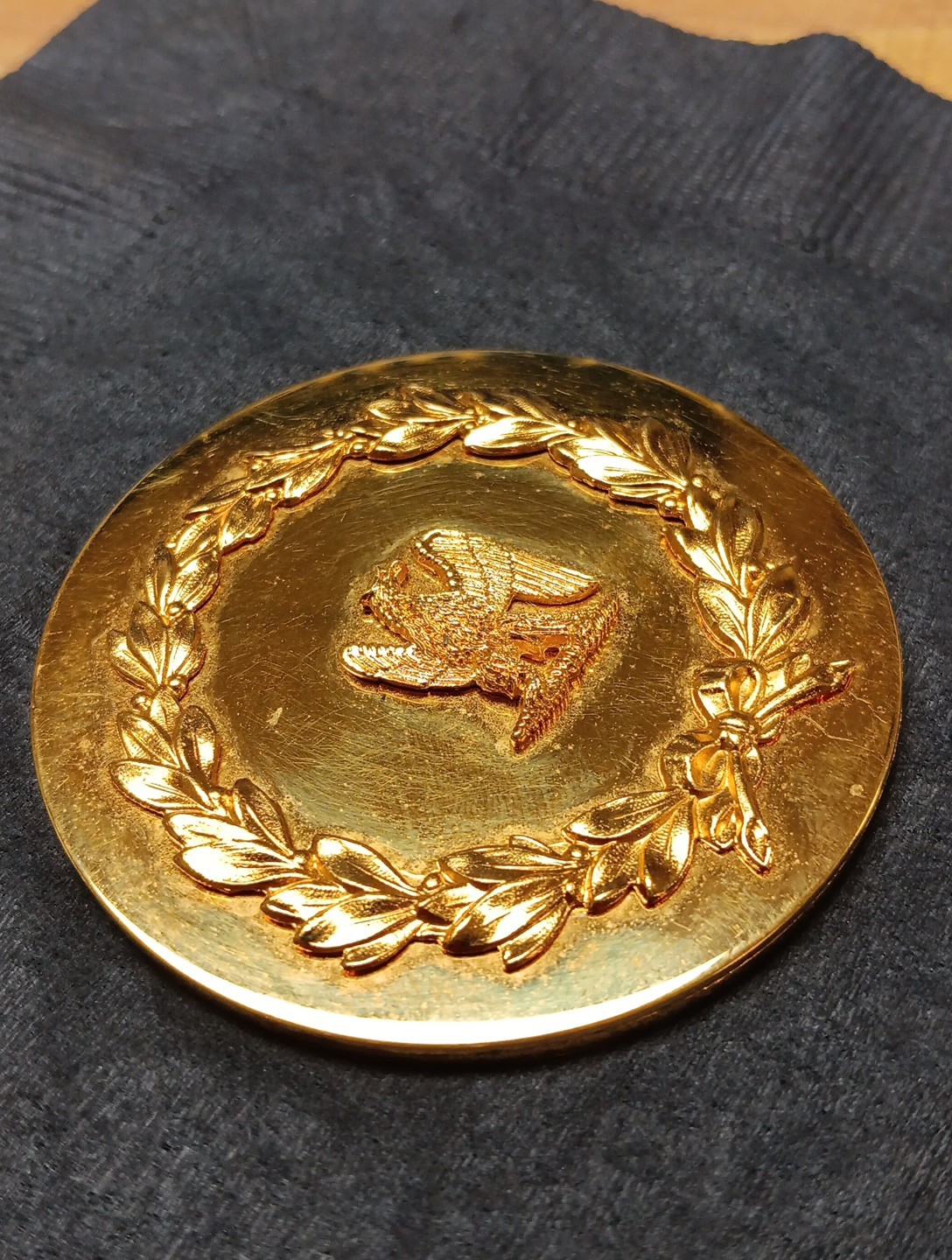 1969 Anniversary Of Napoleons Birth Medal 69mm 2-3/4 Inch Large Gold Plated