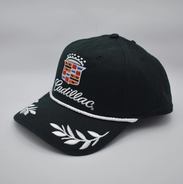 Cadillac Logo Rope Snapback Hat Cap Black White Official GM Licensed NEW NWT