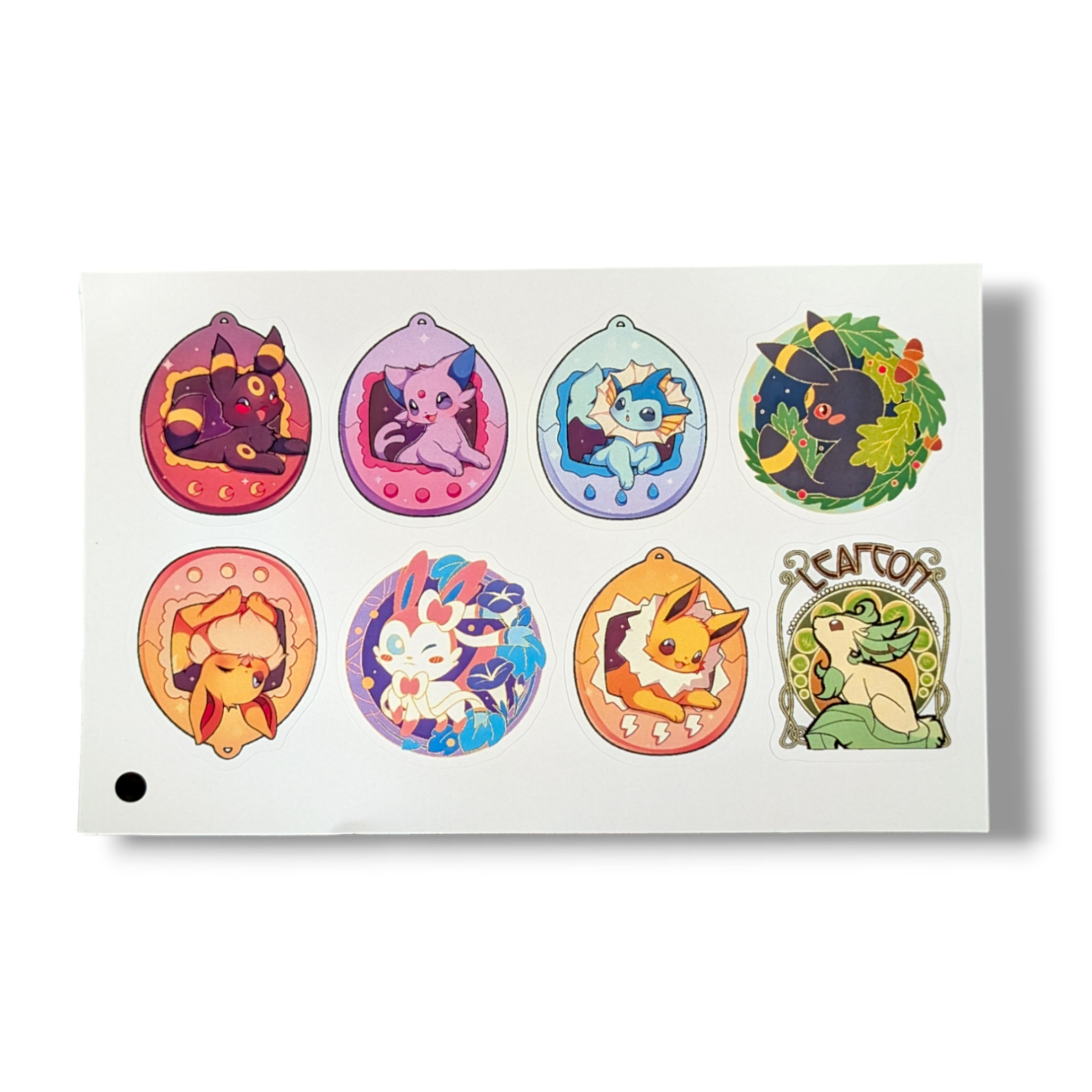 Eeveelution Pokemon Stickers: Umbreon, Espeon, Vaporeon, Eevee, Sylveon, Leafeon