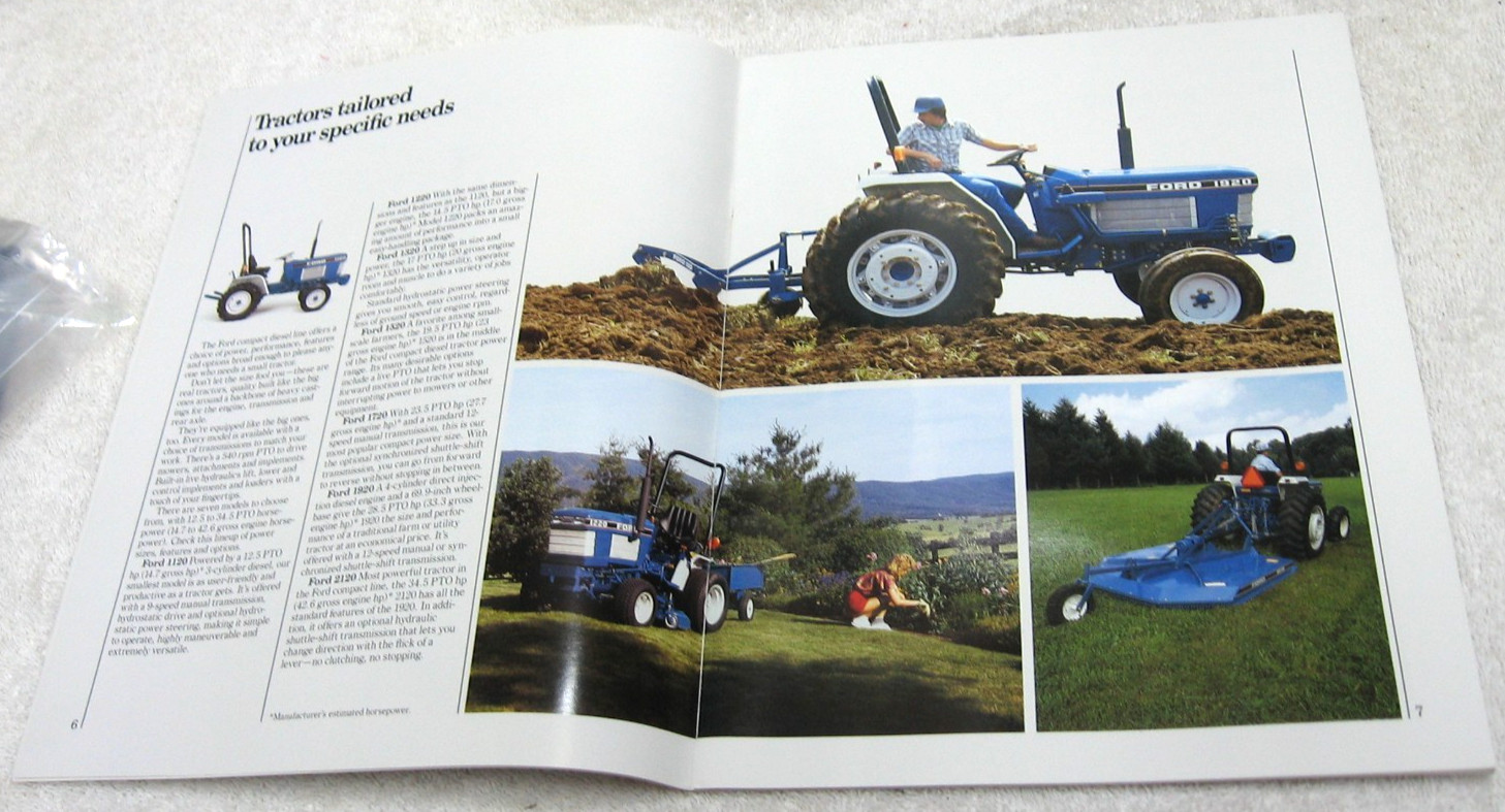1990 FORD TRACTOR BROCHURE FARM COMPACT 1120 1220 1320 1520 1720 1920 2120