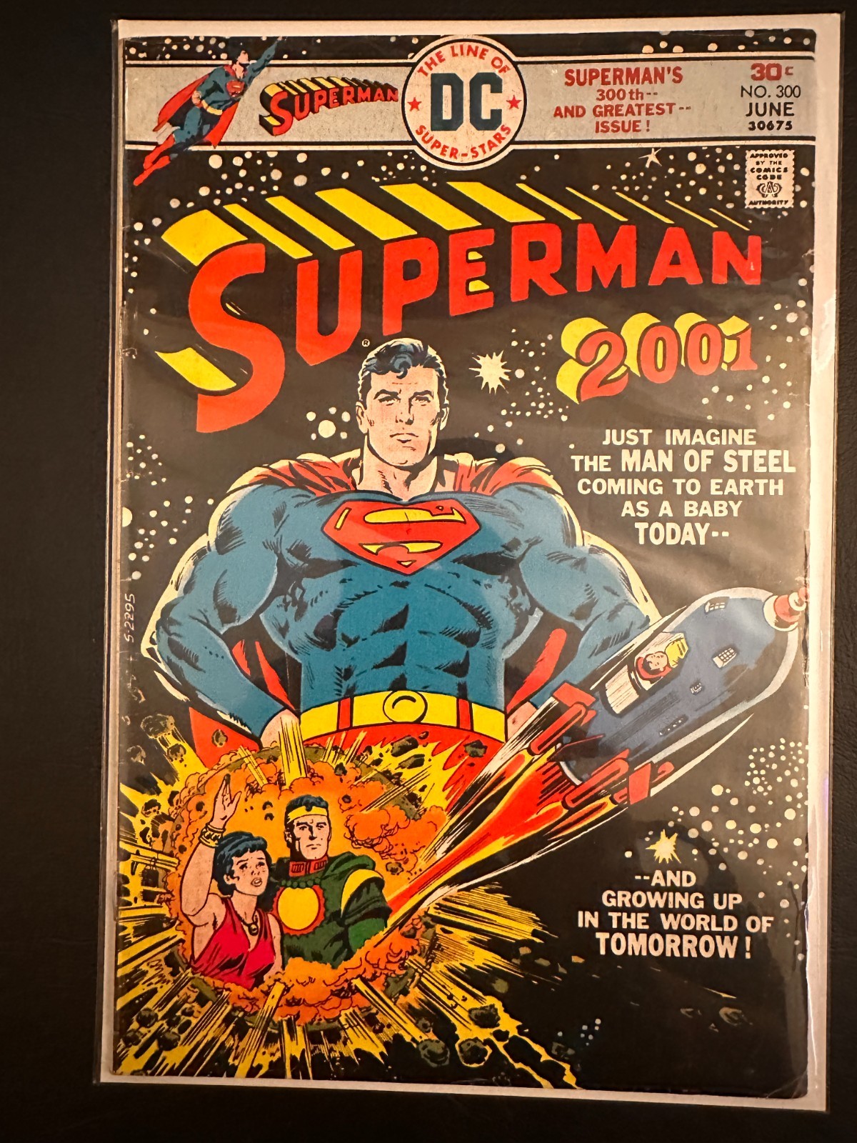 Superman #300 DC Comics June 1976 “Superman 2001” Clark Kent [F/VF]