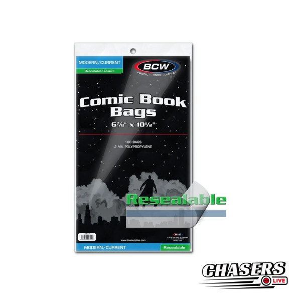 100 BCW Current/Modern Resealable Comic Book Bags
