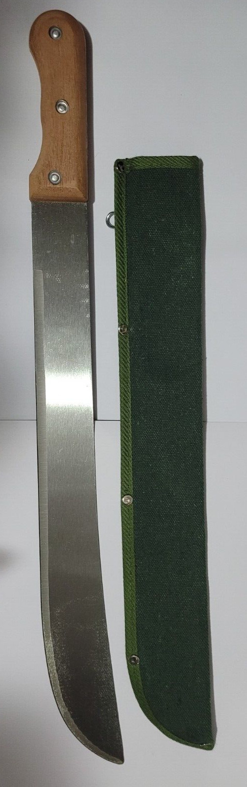 SURVIVAL HUNTING JUNGLE MACHETE KNIFE SHEATH 18″ Fixed Blade with wooden handle