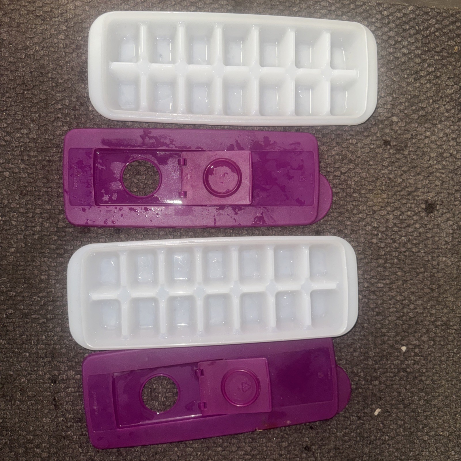 Tupperware Ice Cube Trays Yellow Lids Fresh & Pure Lor of 2