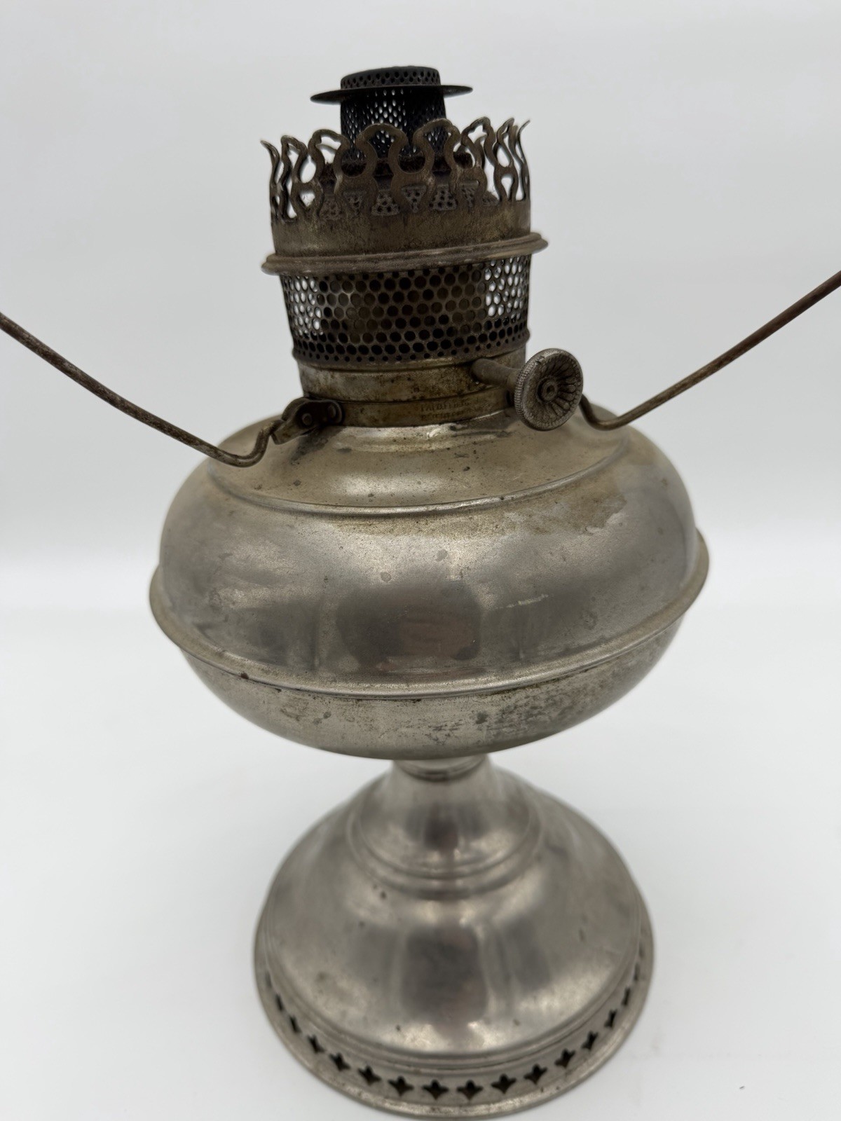 Nickel Rayo Oil Kerosene Lamp Radiant W/ Burner Spreader – No Shade Or Plug