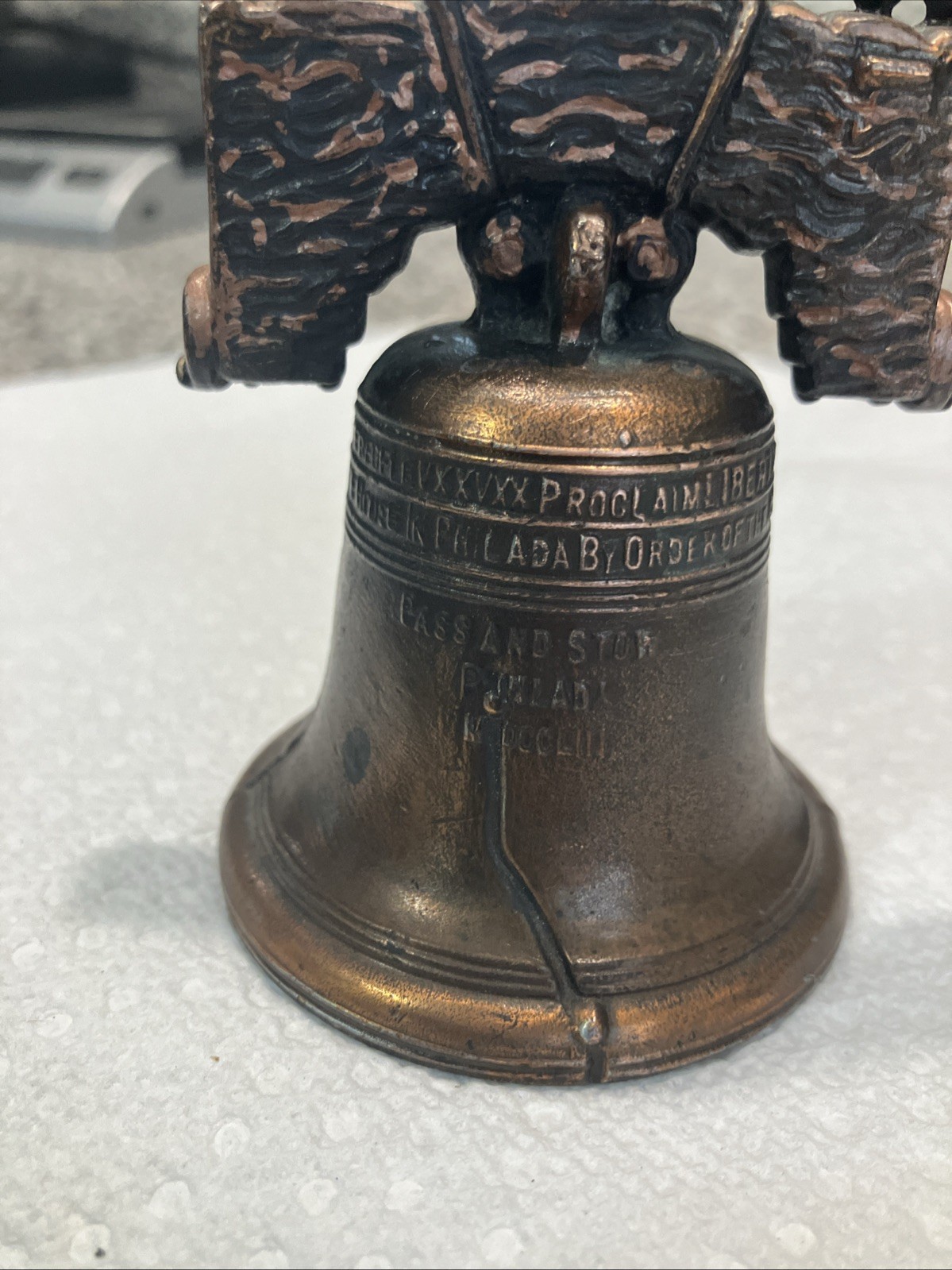 Vintage 1980-2000 U.S Liberty Bell Brass Hand Bell Tabletop Art Decor History