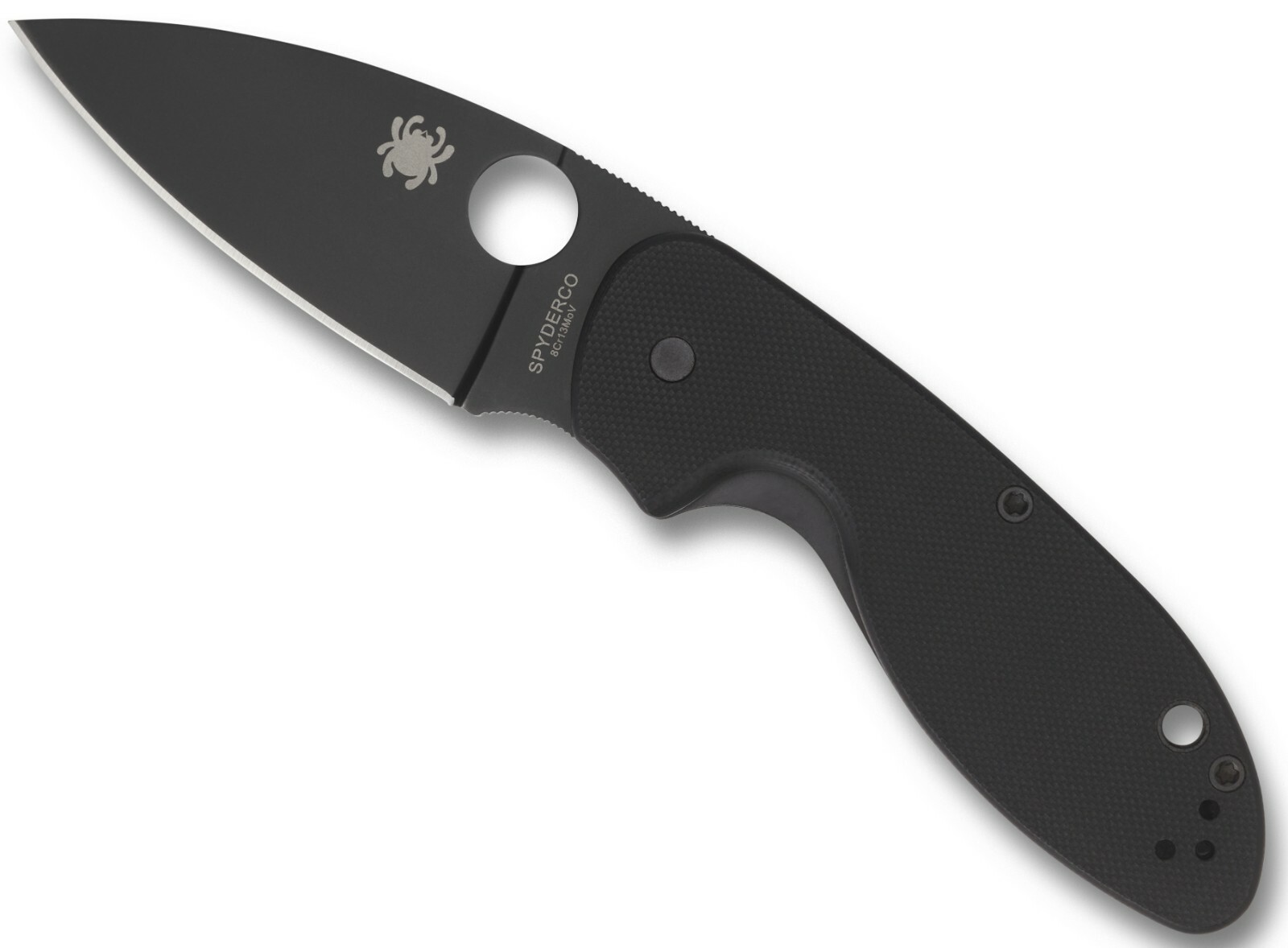 SPYDERCO Efficient Numbered, Black Oxide Plain, Blade Blk G10 Handles C216GPBBK