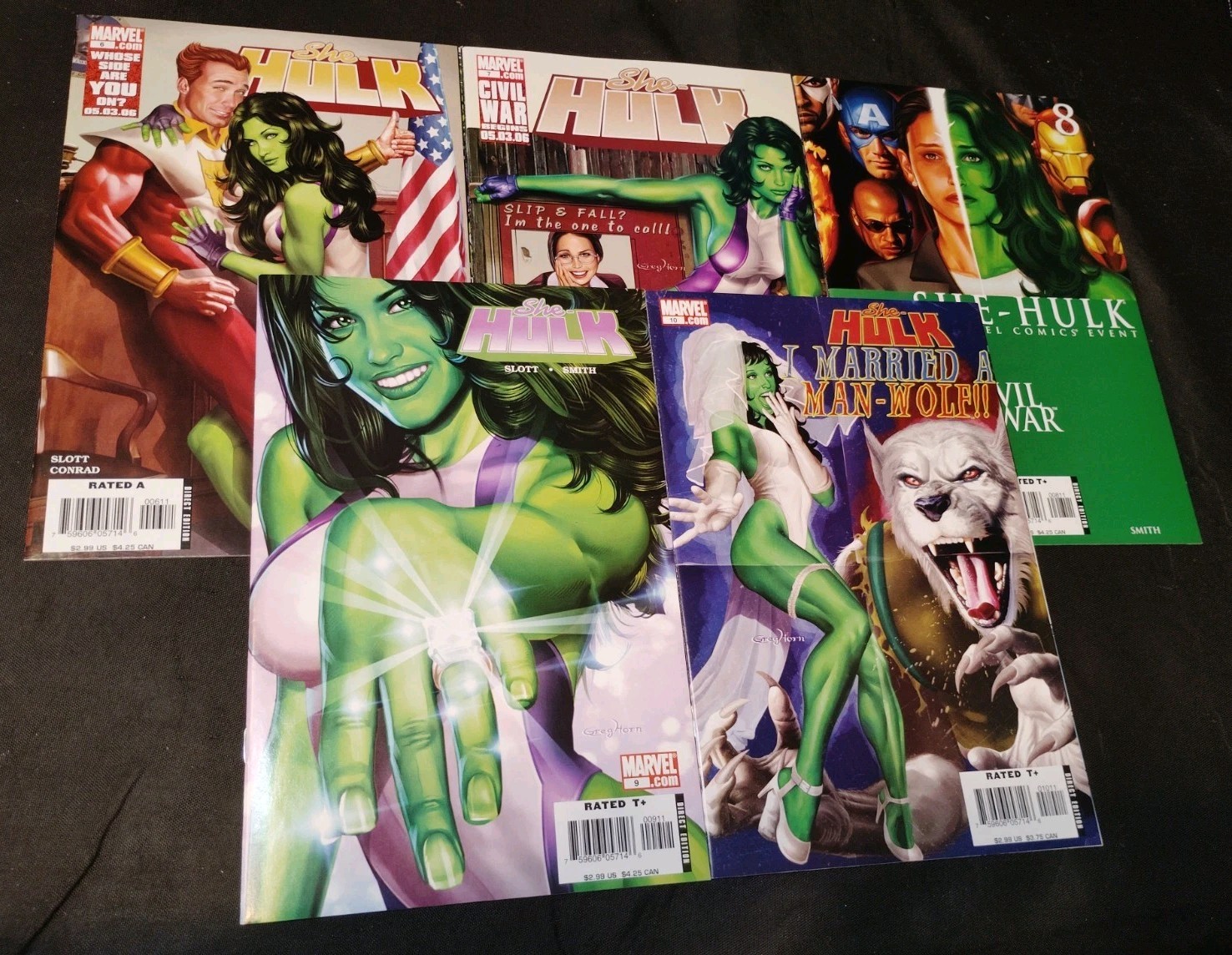 SHE-HULK LOT (5) #6 #7 #8 #9 #10 ALL NM IN ULTRA PROS