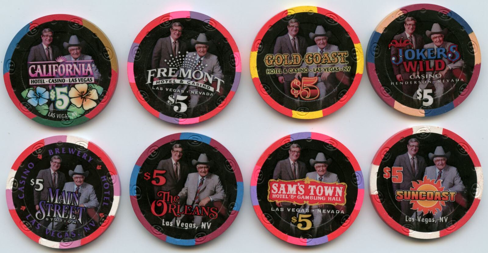 $5 40 Years of Boyd Style LE 8 Chip Set Various Casinos 2015 See Description