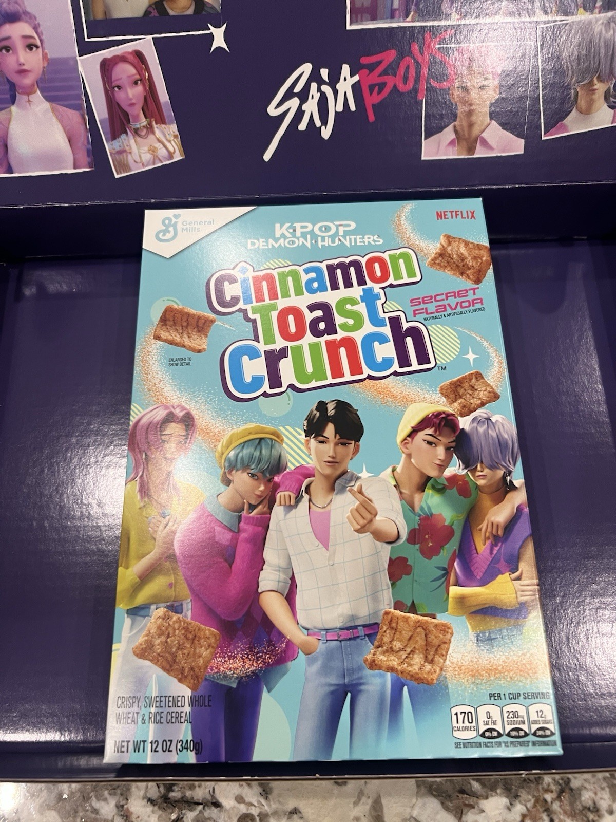 🔥 Cinnamon Toast Crunch K-Pop Demon Hunters LE Box Cereal Saja Boys Only 1 Box