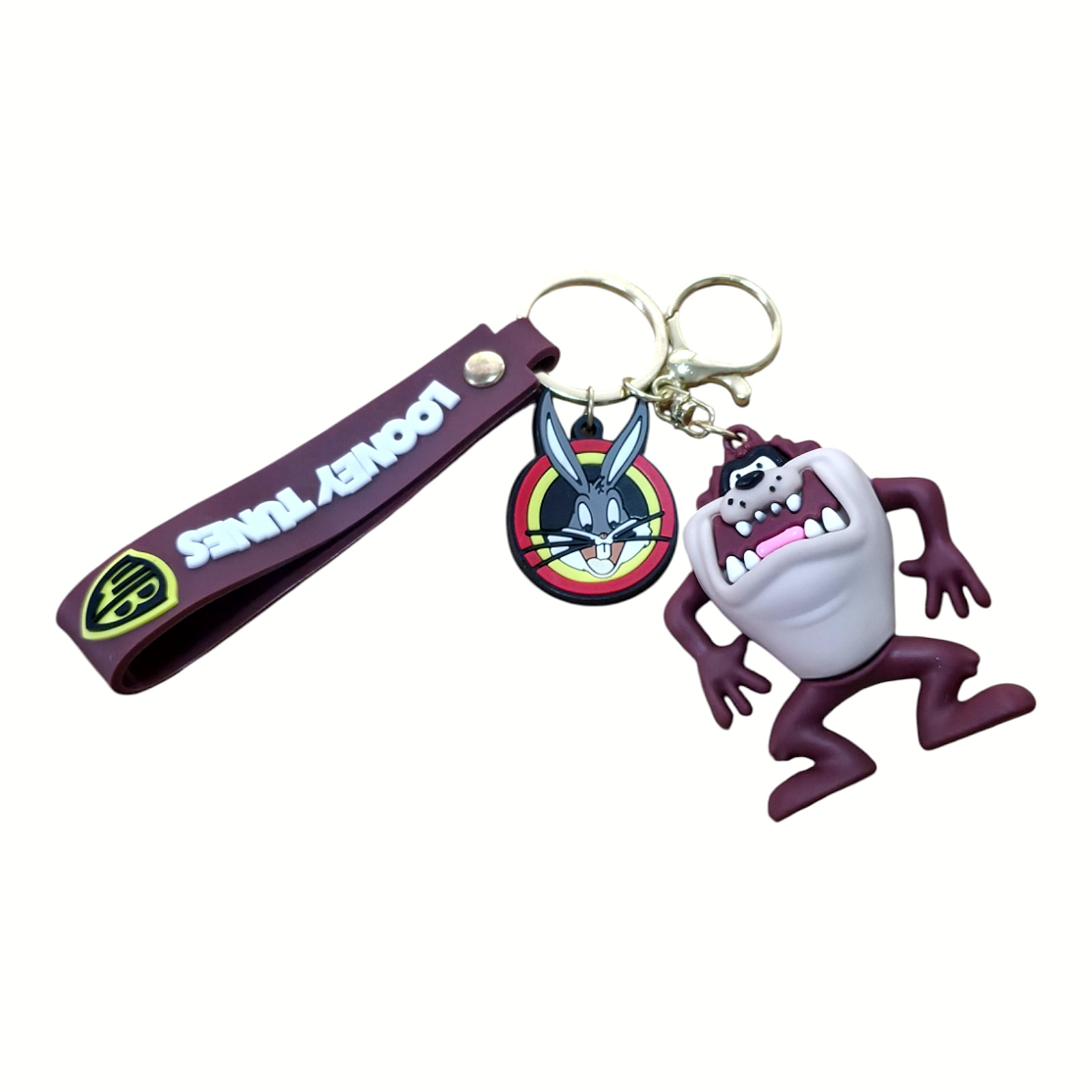 Tasmanian Devil Rubber & Metal Keychain Looney Tunes Brand New Free Shipping