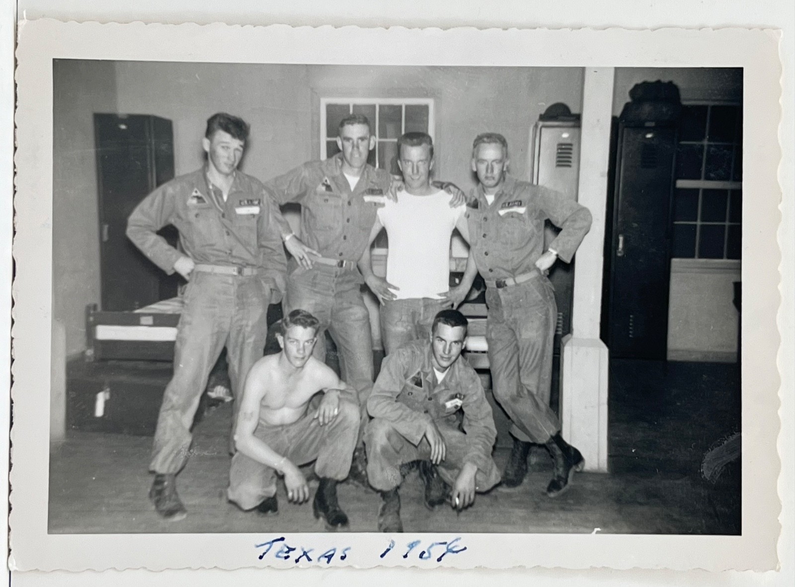 1956 Texas Soldiers Shirtless Man Barracks Military Buddies Gay Interest Photo