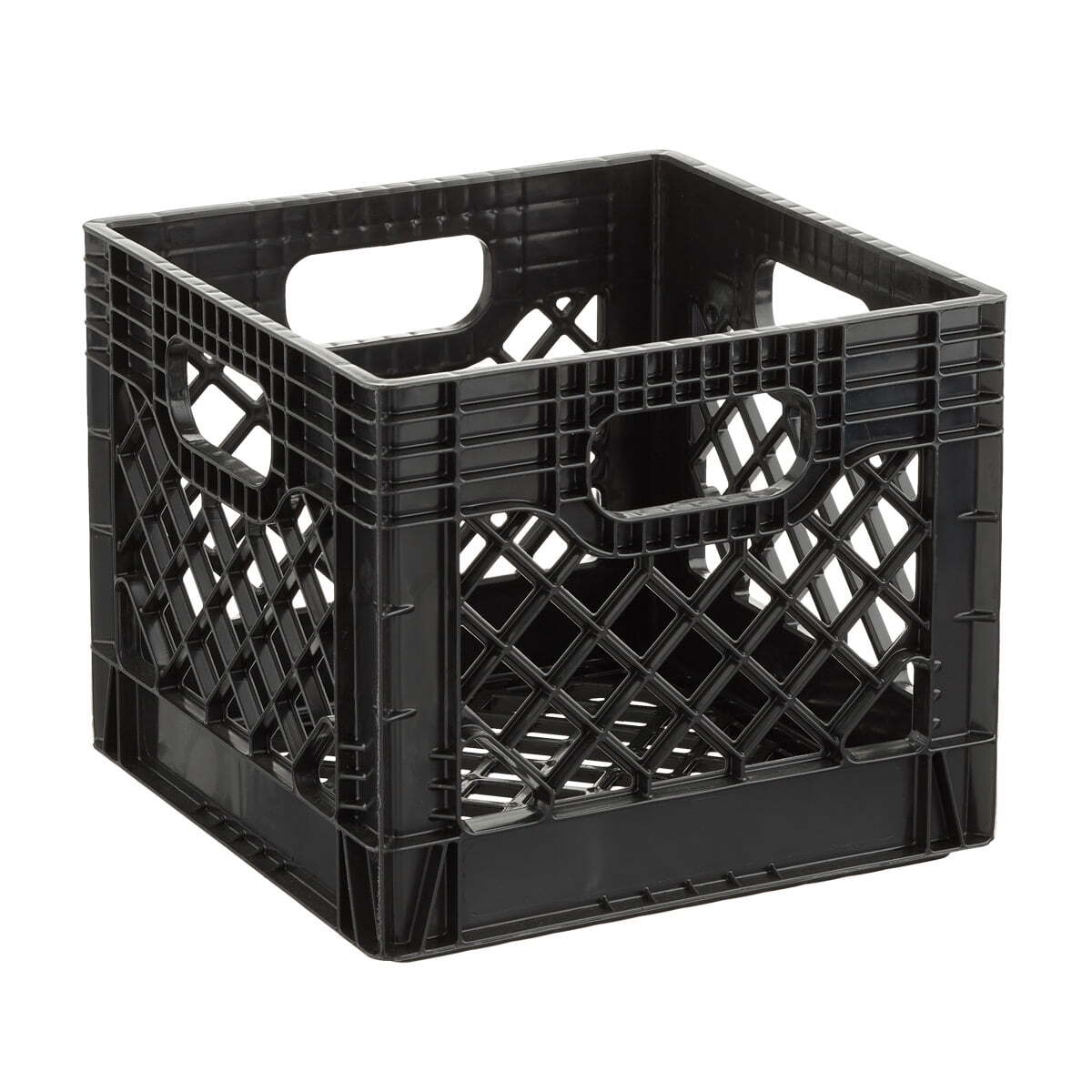 Juggernaut Storage 16QT Heavy-Duty Square Milk Crate Black,FAST SHIPPING