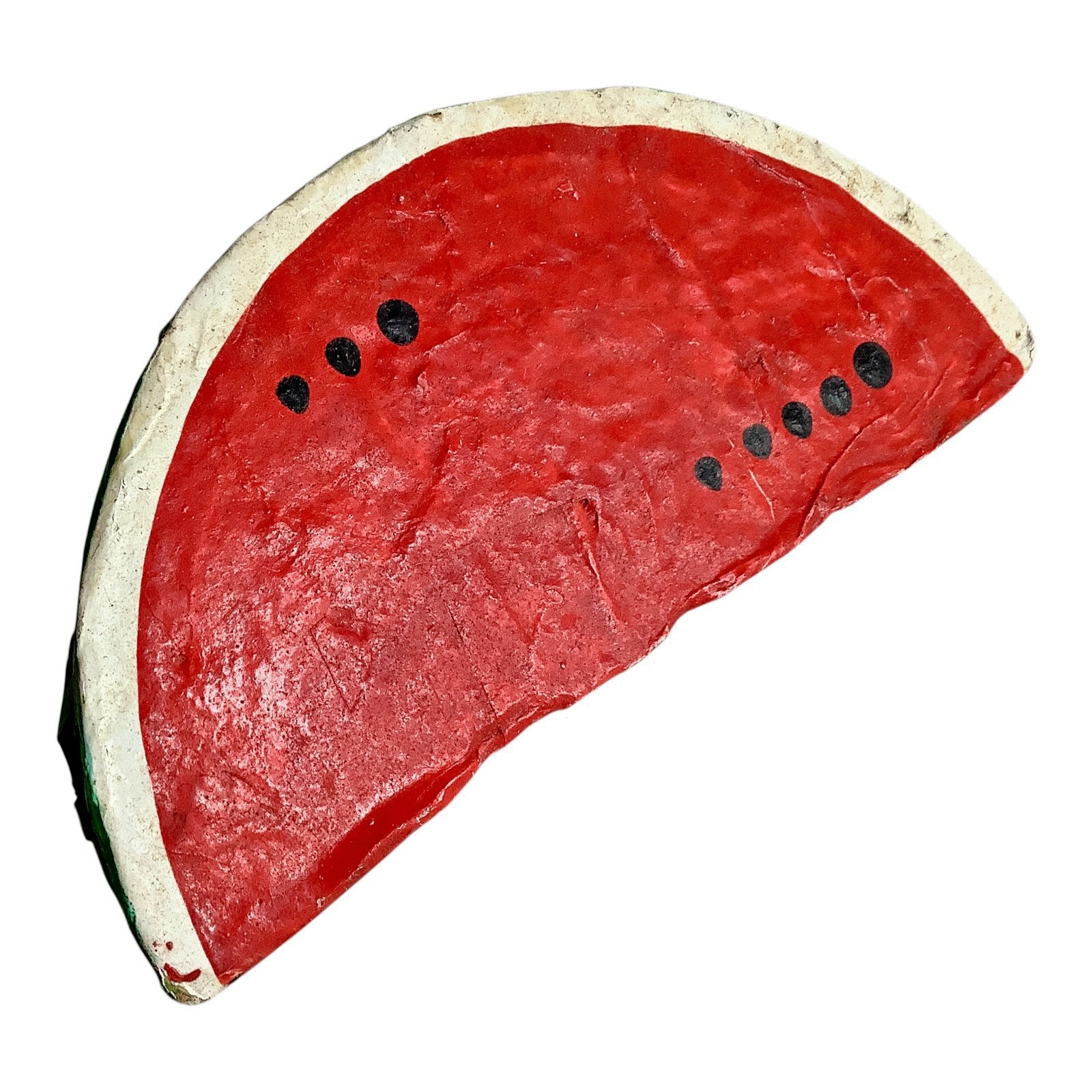 Vintage Papier Mache Watermelon Slice Home Decoration Figurine