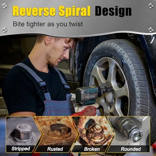 6PCS Deep Lug Nut Removal Tool, 1/2″ Drive Lug Nut Extractor Set, 6 PCS