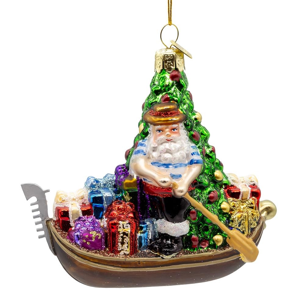 Kurt Adler 4.5″ Noble Gems‚Ñ¢ Glass Venetian Santa Ornament
