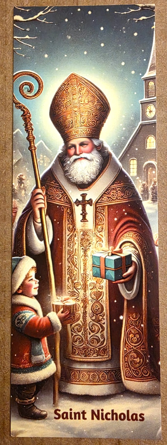 Saint Nicholas St. Prayer Card Bookmark Christmas Spiritual Catholic Santa Claus