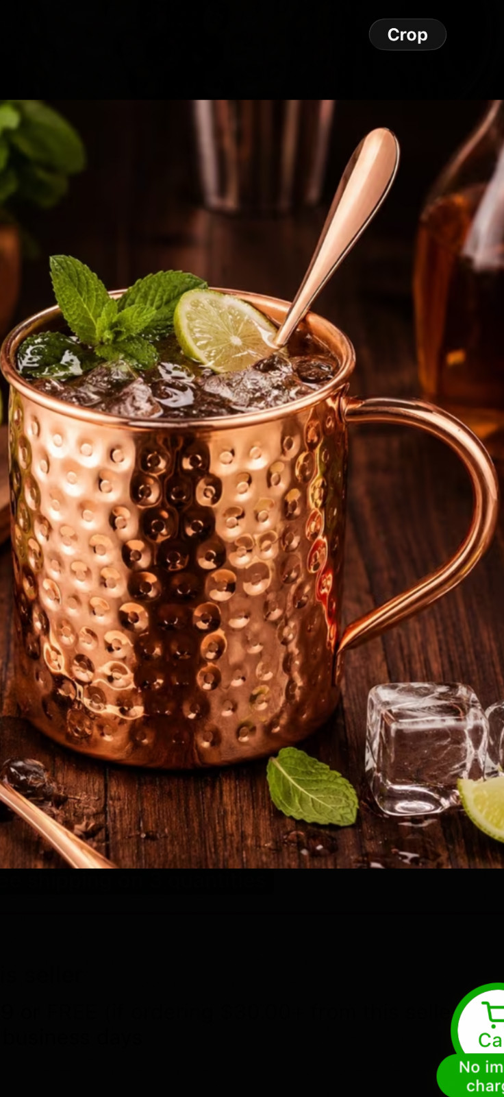 18 oz Copper Mug Hand Hammered Tumbler Copper Colored Cup