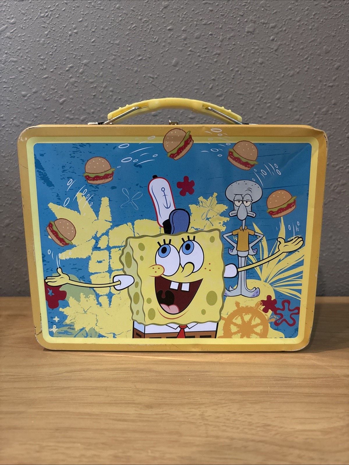 SpongeBob SquarePants & Patrick Hungry Metal Lunchbox 7.75 x 6 x 2.75 Tin Box