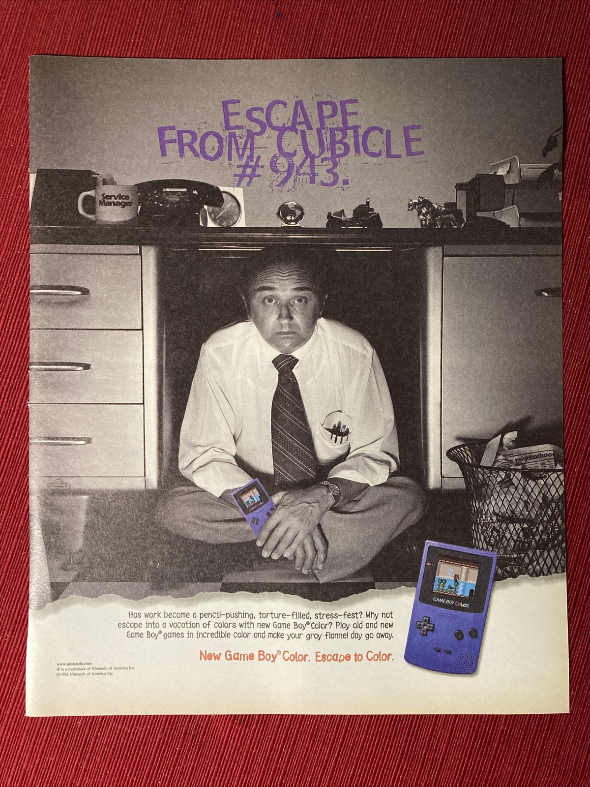 Game Boy Color System Nintendo 1999 Print Ad – Great To Frame!